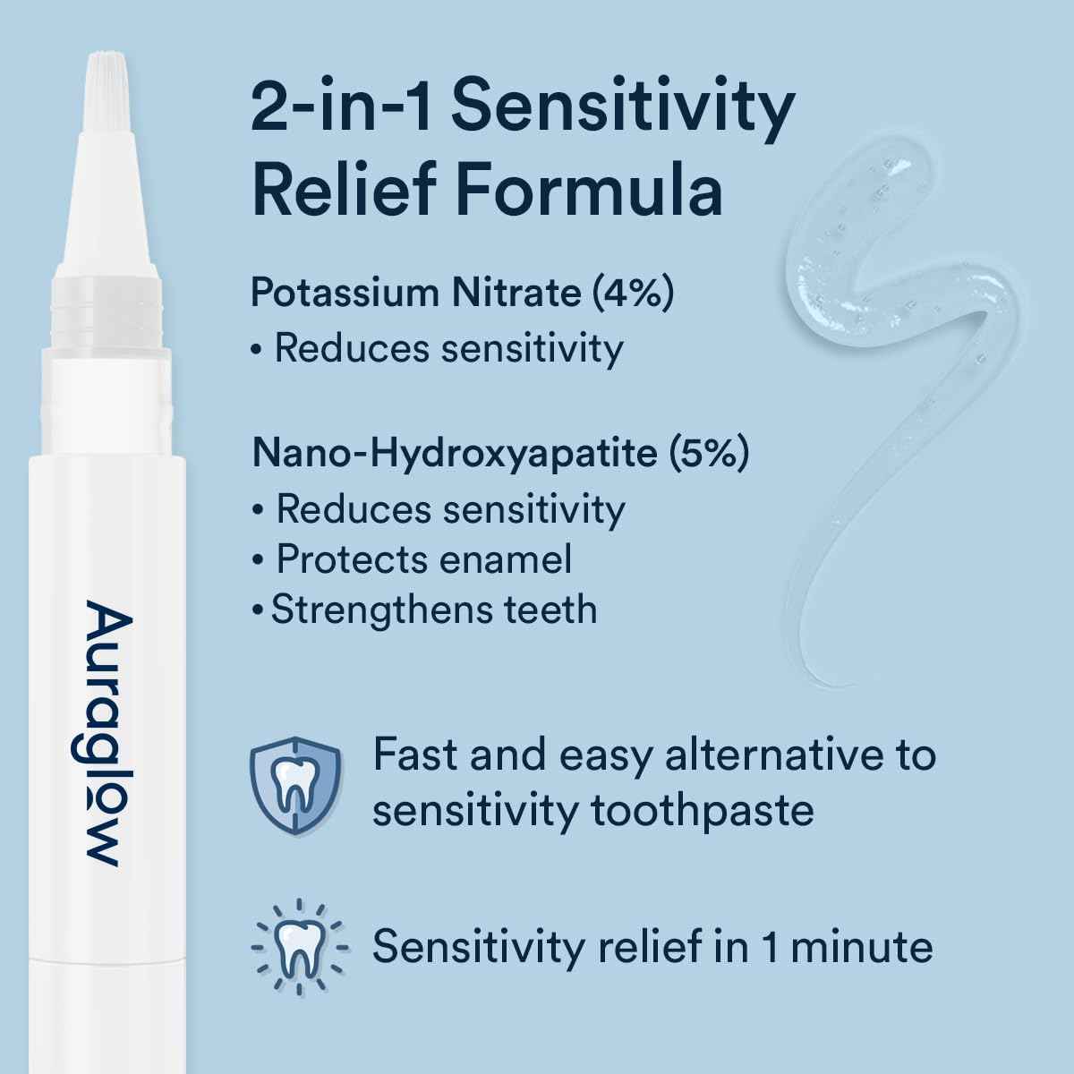 Auraglow 44% Whitening Gel and Sensitivity Relief Serum