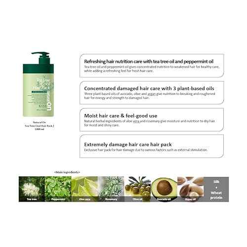Daeng Gi Meo Ri- Tea Tree Hair and Scalp Care Pack, Freshness for Oily Scalp, Moisture for Dry Hair, 33.8fl Oz