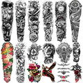 Extra Large Temporary Tattoo Sleeves - 16 Sheets Full & Half Arm