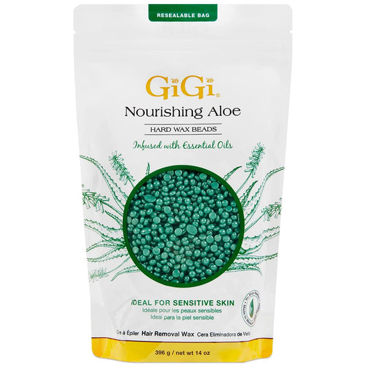 GiGi Nourishing Aloe Hard Wax Beads for Hair Removal, 14 oz bag