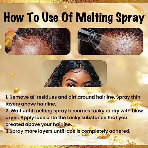 Brzeaf Lace Melting Spray 120ml - Strong Hold, Fast Drying Wig Adhesive