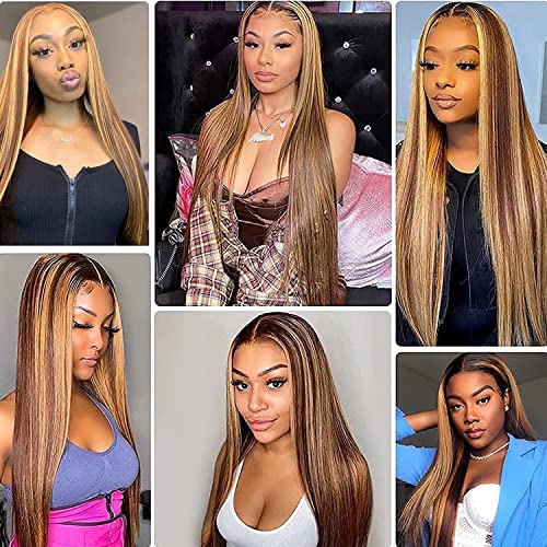 Brazilian Human Hair Bundles With 4x4 Closure P4/27 Honey Blonde