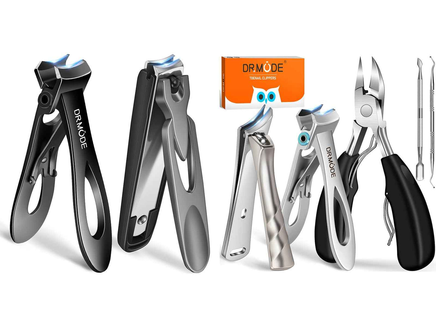 Toenail Clippers for Seniors Thick Toenails, Heavy Duty Large Toe Nail Clippers for Men Thick Ingrown Nails with Wide Opening, Anti Splash Fingernail Clipper with Catcher, Slanted Curved Nail Cutter