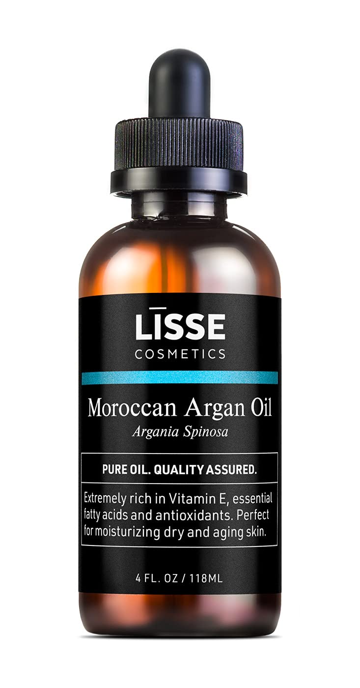 Lisse 100% Pure Moroccan Argan Oil Cosmetic/Therapeutic Grade– Batch Tested and Verified – Premium Quality you can Trust (4 oz)