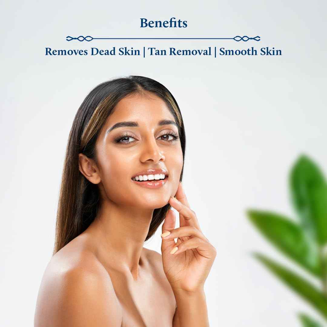 Blue Nectar Gold Face Scrub for Glowing Skin | Cleanser & Exfoliating Scrub with Aloe Vera, Walnut & Kumkumadi for Men & Women | Ayurvedic Tan Removal (12 Herbs, 1.7 Oz)