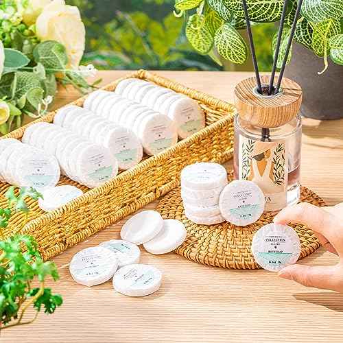 Demissle 500 Pcs Mini Soap Bars 0.4 oz Small Round Coin Size Hotel Soap Bars Bulk Individually Wrapped Hand Travel Soap Guest Bathroom Toiletries for Party Favors Motel Body Cleansing