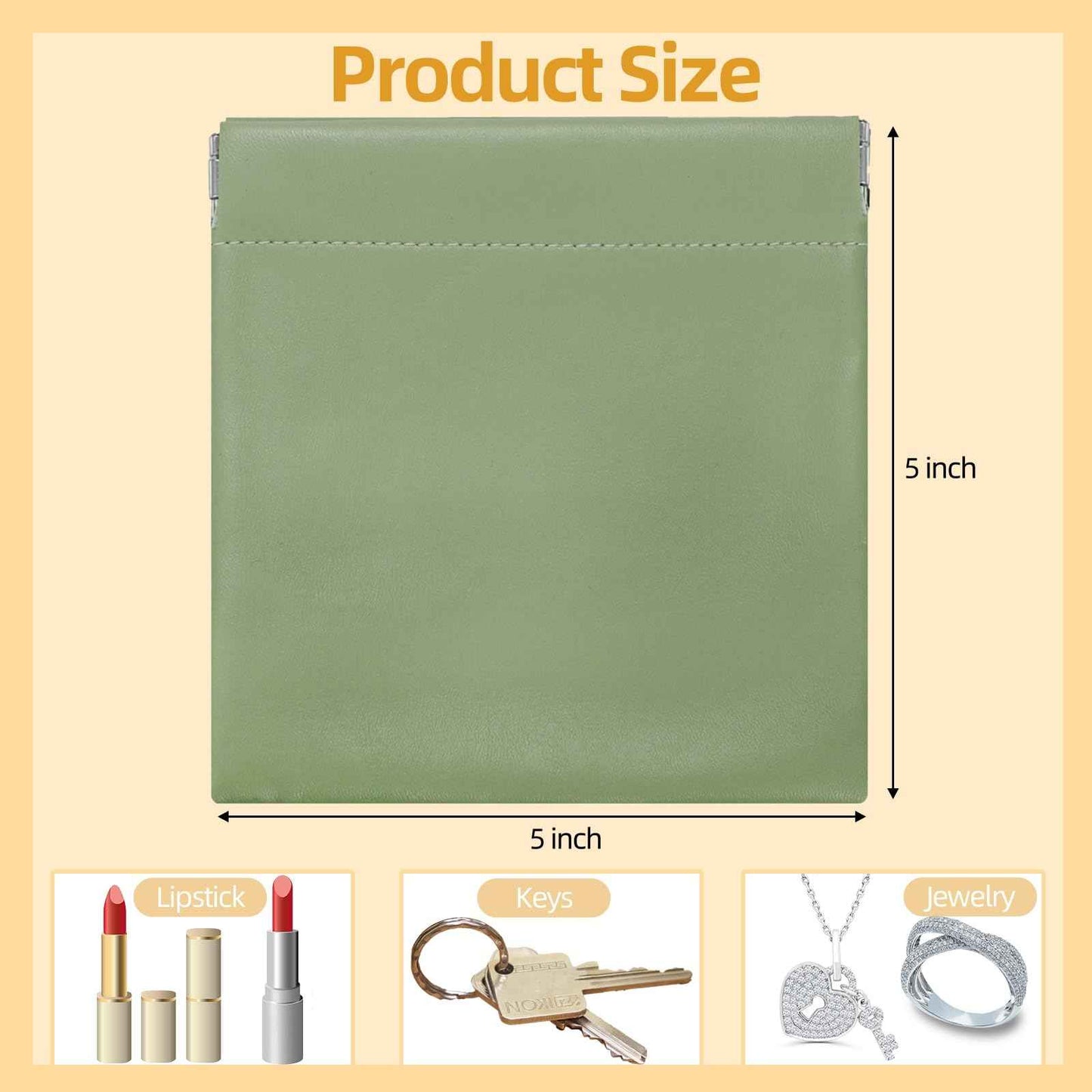 WRINGKIT 18 Pcs Snap Closure Pouches, Small 4.7 Inch Squeeze Coin Purse Pouch, Waterproof Portable Mini Makeup Bag, No Zipper Self-Closing Pocket Cosmetic Bag for Women Jewelry Lipstick Headphones