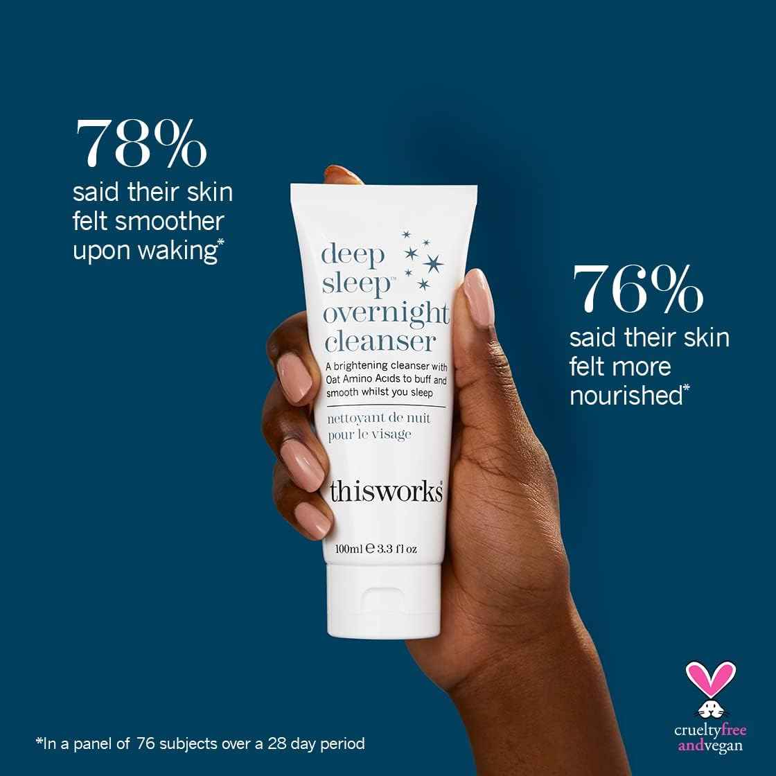 THISWORKS Deep Sleep Overnight Cleanser, with Oat Amino Acids & Hyaluronic Acid to Gently Exfoliate & Rehydrate, 100ml
