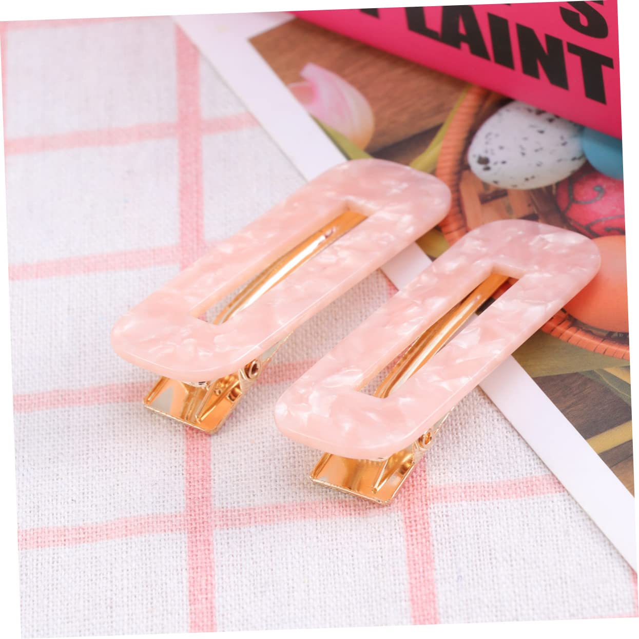 FOMIYES 2 Pcs square hair clips women's hair clips Acetic acid hair clips Leopard hair clips hair accessories for women hair accessory for women Acrylic Resin Hair Barrettes Japanese Miss