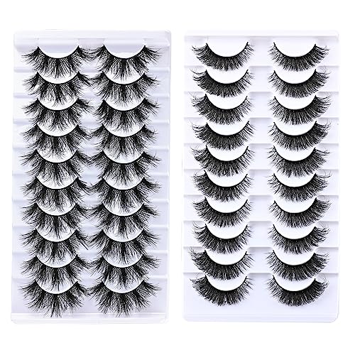 FARRED Eyelashes False Lashes Silk Faux Mink Lash 8D Fluffy Eyelash 10 Pairs Pack Short Lashes