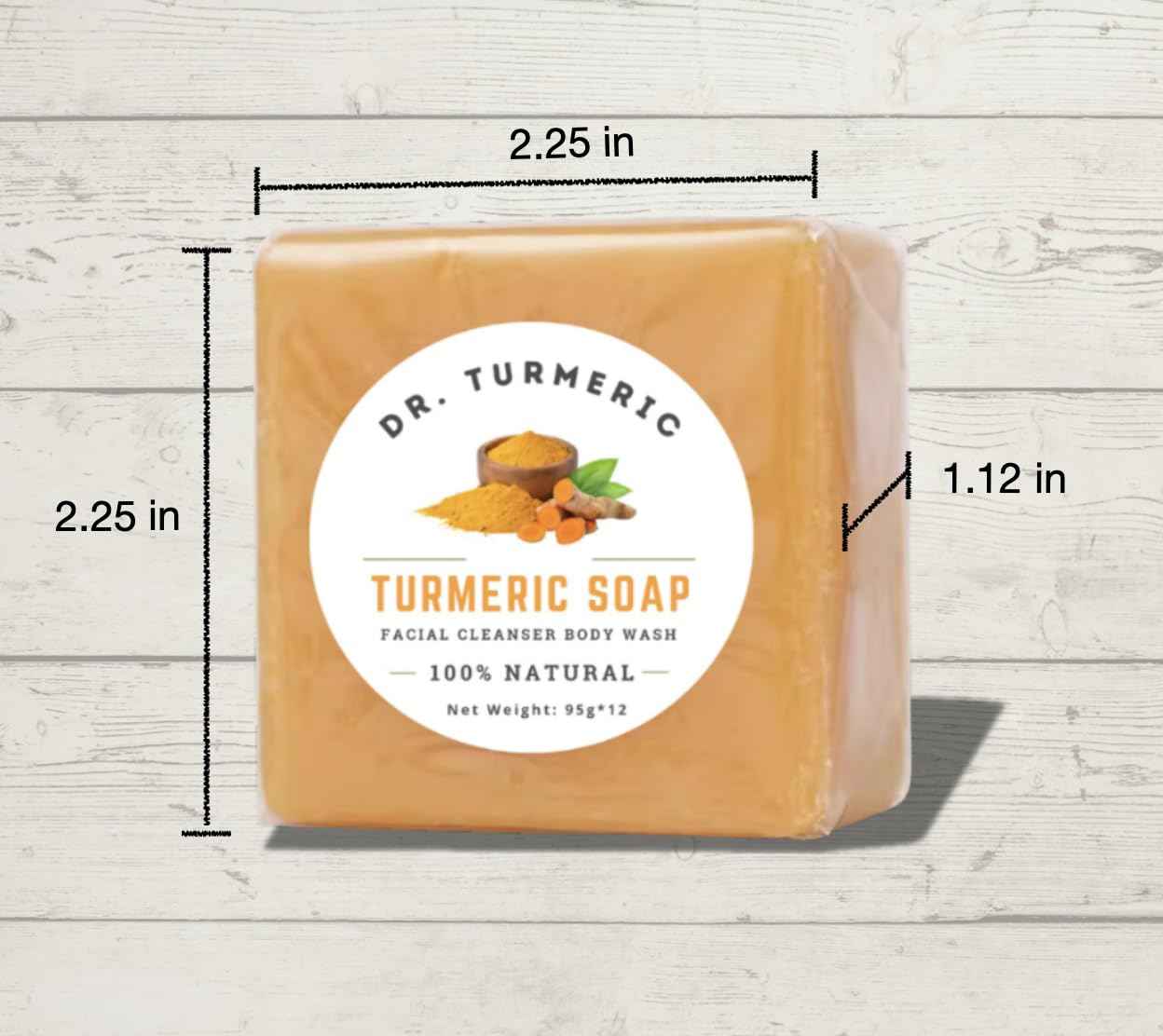 Turmeric Soap Bar | Face & Body Cleanser | Moisturizing | Lathering | Deep Cleansing | Evens Skin Tone | Refreshing Scent | Radiant Skin| 12 Pack
