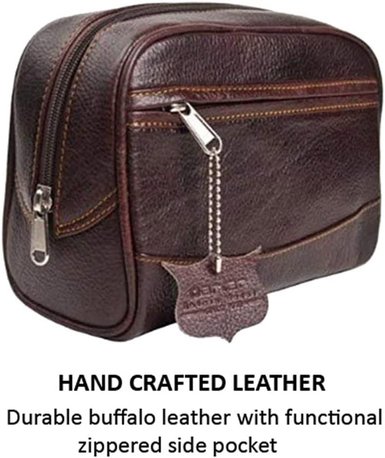 Parker Buffalo Leather Dopp Kit - Men's Travel Toiletry Bag