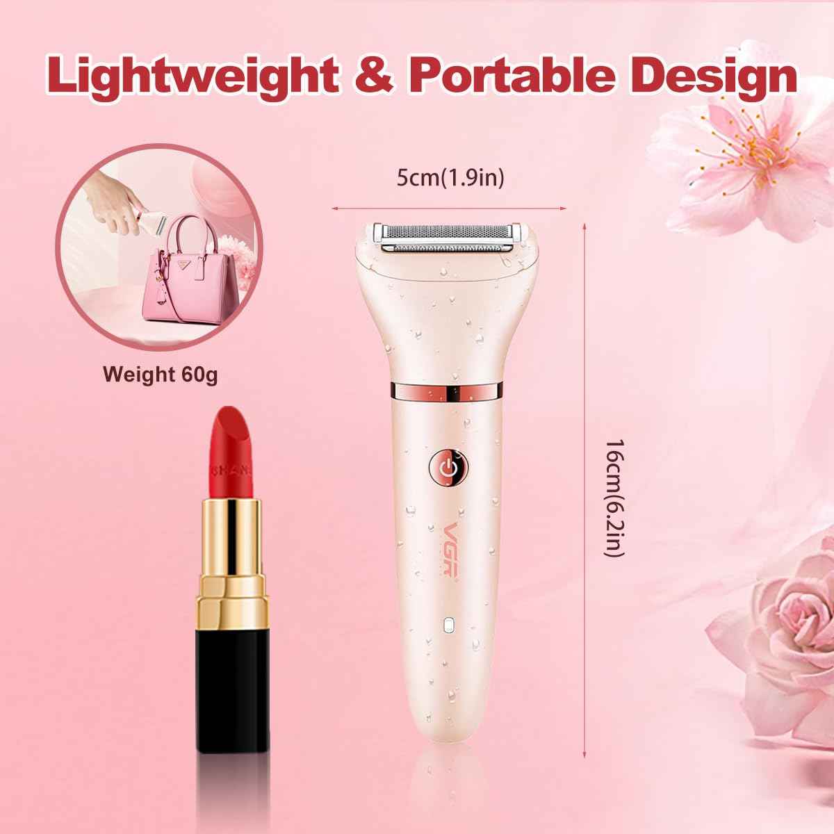 Electric Razor for Women,3 in 1 Shaver Hair Remover for Women Face,Wet & Dry Painless Shaver Bikini Trimmer for Face,Legs and Underarm (Pink)