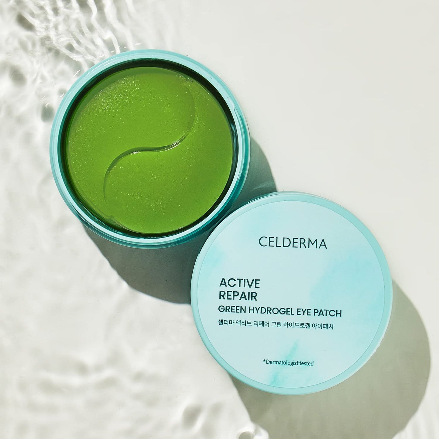 CELDERMA Active Repair Green Hydrogel Eye Patch [60 sheet / 30 pairs], Anti-aging & Nourishing, Whitening, Dark Circles, Wrinkle.