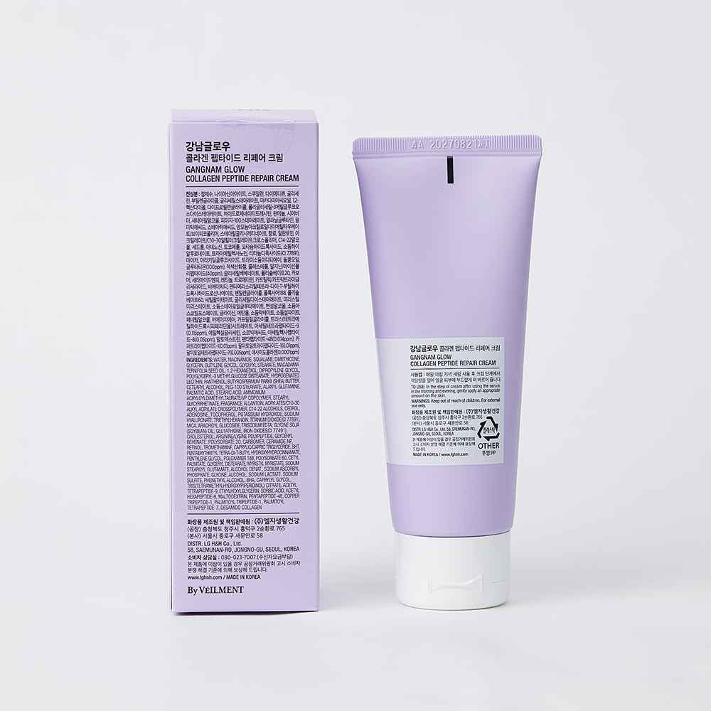 GANGNAM GLOW Collagen Peptide Repair Cream - Face Moisturizer with Collagen Peptides and Niacinamide, Day and Night Cream with Retinol, Korean Skin Care (3.38 fl.oz / 100ml)