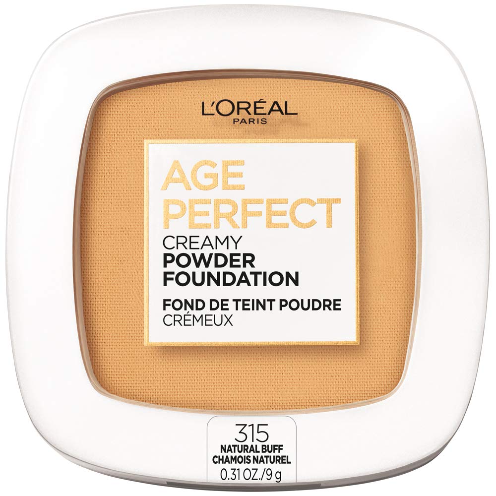 L'Oreal Paris Age Perfect Creamy Powder Foundation Compact, 315 Natural Buff, 0.31 Ounce