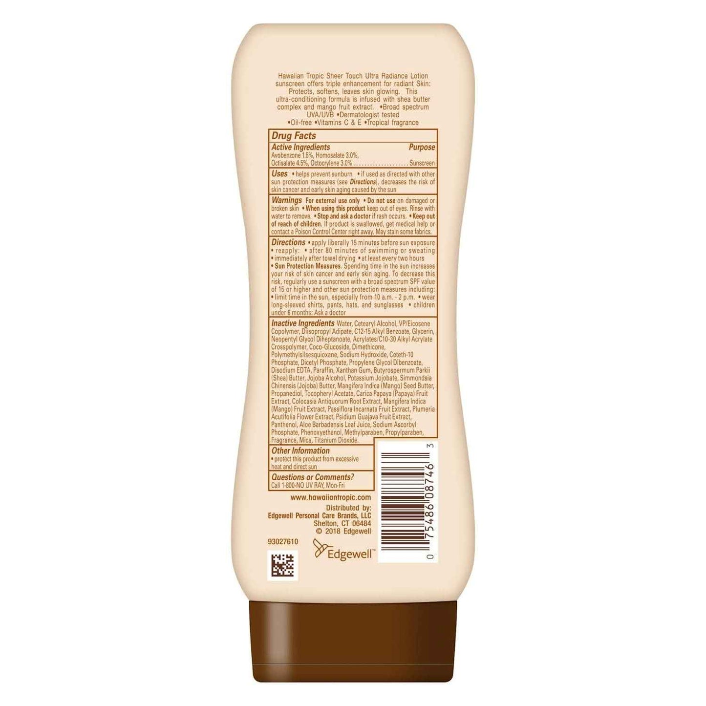 Hawaiian Tropic Sheer Touch Spf#15 Lotion 8oz (3 Pack)