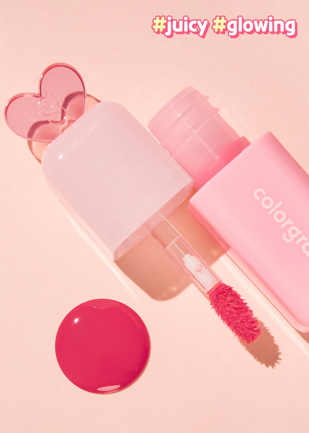 COLORGRAM Juicy Drop Tint 05 Pink Melon | Juicy Lip Gloss, Glowing Lip Stain with Fruity Colors, Buildable & Blendable, Highly Pigmented