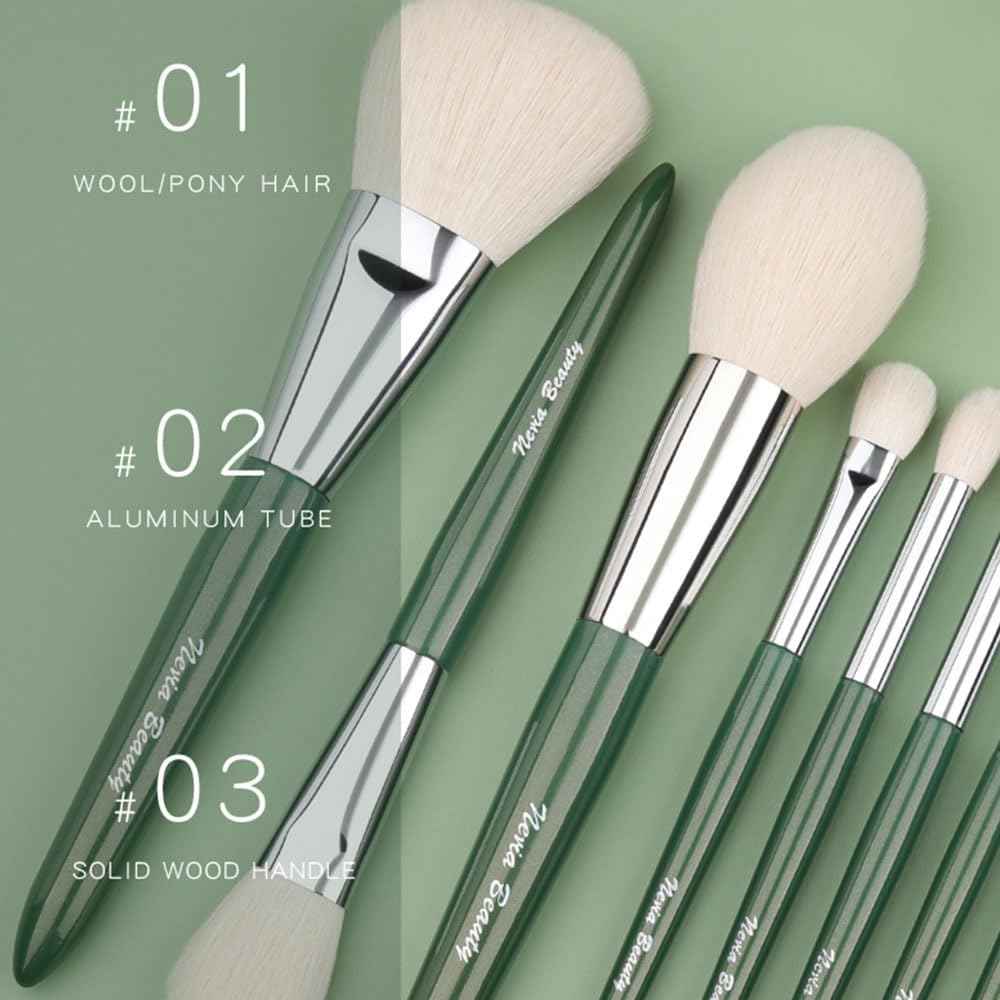 Natural Goat Hair Makeup Brushes Set and Eye Makeup Brush Set, Professional Blending Makeup Brushes
