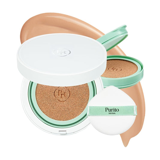 PURITO SEOUL Wonder Releaf Centella BB Cushion #21 Light Beige, Foundation, Korean Centella, Makeup Long Lasting, Flawless Coverage, K-Beauty, 15g, 0.52 fl.oz