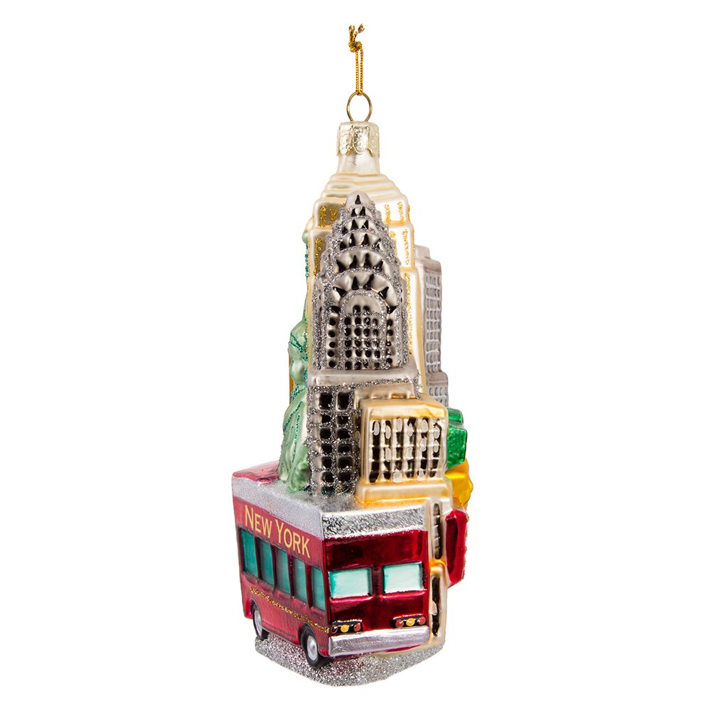 Kurt Adler New York City Cityscape, 5.53-inch Height, Multicolor, Glass Ornament