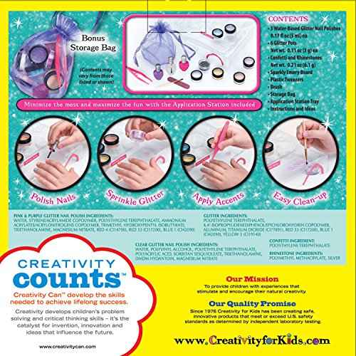 Creativity for Kids Glitter Nail Art - Glitter Manicure Kit for Kits (Ages 7+)