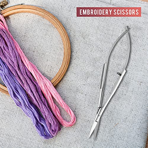 Embroidery Scissors 4.7 Inch Curved Tip Stainless Steel 2 Pack