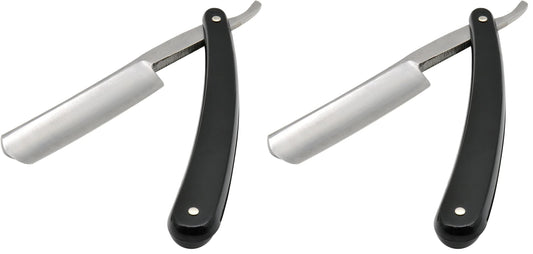 Union Razors SR3 Straight Edge Razor with Smooth Black Handle (Pack of 2)
