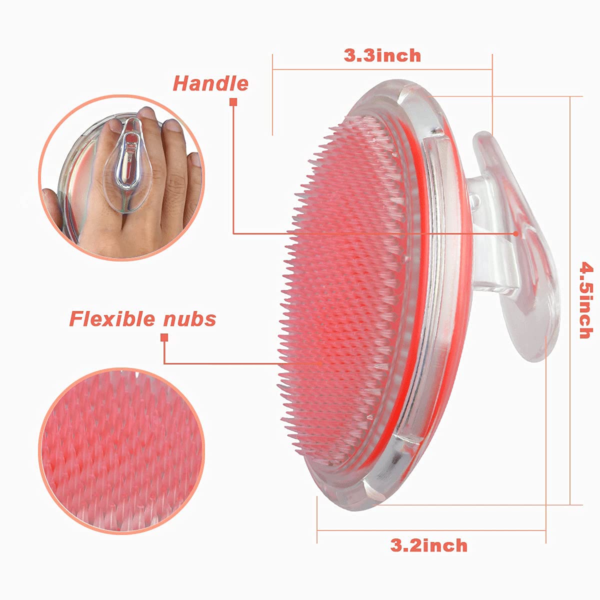 TailaiMei Exfoliating Brush for Ingrown Hair Treatment - To Treat and Prevent Bikini Bumps, Razor Bumps - Silky Smooth Skin Solution for Men and Women(Orange)