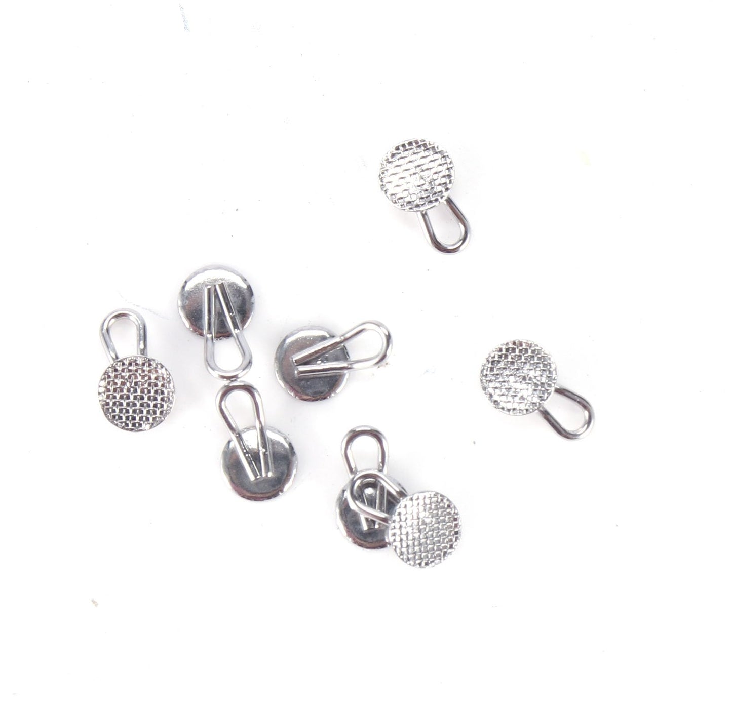 50Pcs/Box Dental Orthodontic Lingual Button Braces Bondable Lingual Buttons With Traction Hooks, Mesh Base (Traction Hook Round)