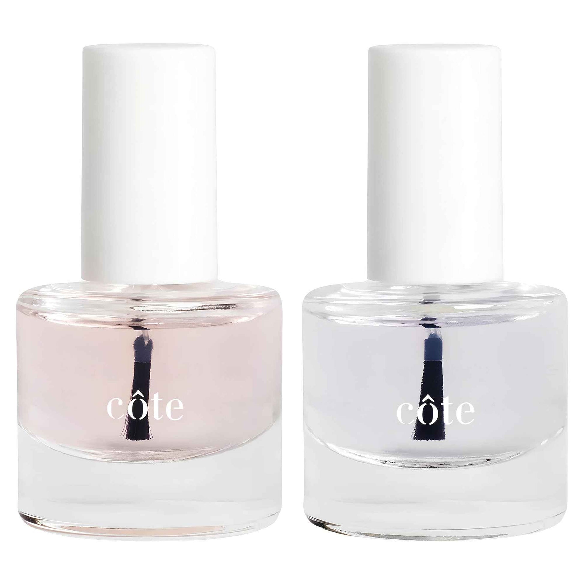 Cote Beauty Nail Strengthener Base Coat & Quick Dry Nail Polish Top Coat Bundle, Strengthens Nails, Fast-Drying Glossy Finish, Chip-Resistant, Long-Lasting, Vegan & Cruelty-Free, 0.27 fl oz Each