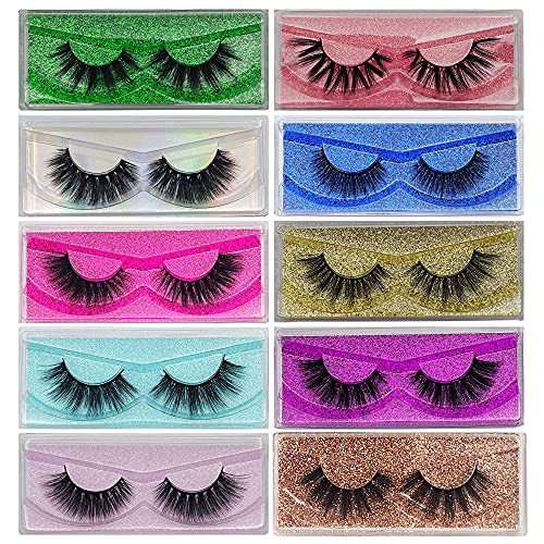 MIKIWI 5D Faux Mink Lashes 10 Pack - 12-20mm Natural Volume