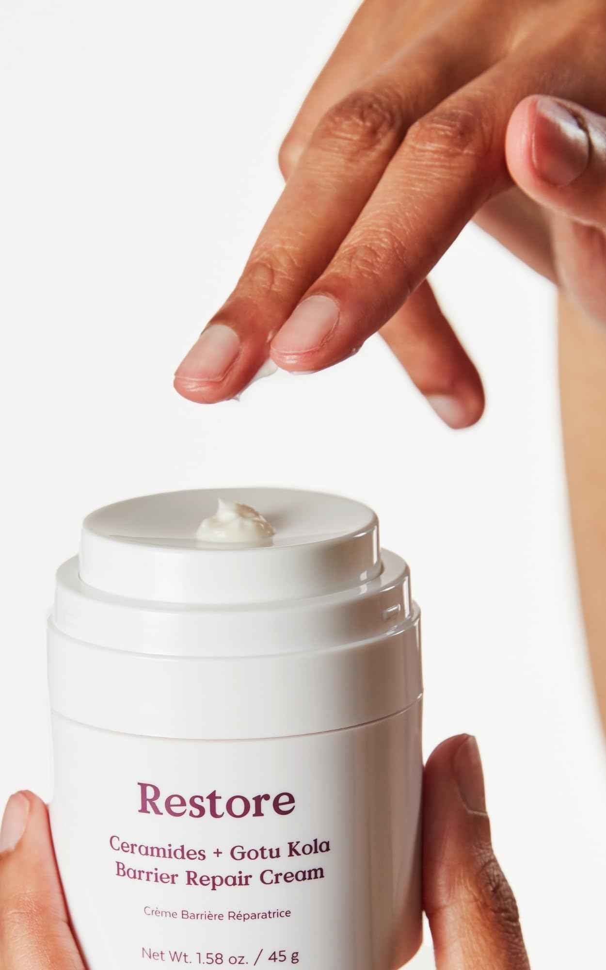 Three Ships - Restore Ceramides + Gotu Kola Barrier Repair Cream | Moisturize, Comfort, Soothe Skin | Cruelty-Free, Vegan, Paraben-Free, Sensitive Skin Safe (1.58 oz | 45 g)