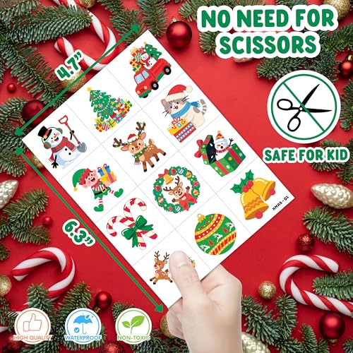 96 PCS Christmas Temporary Tattoos for Kids