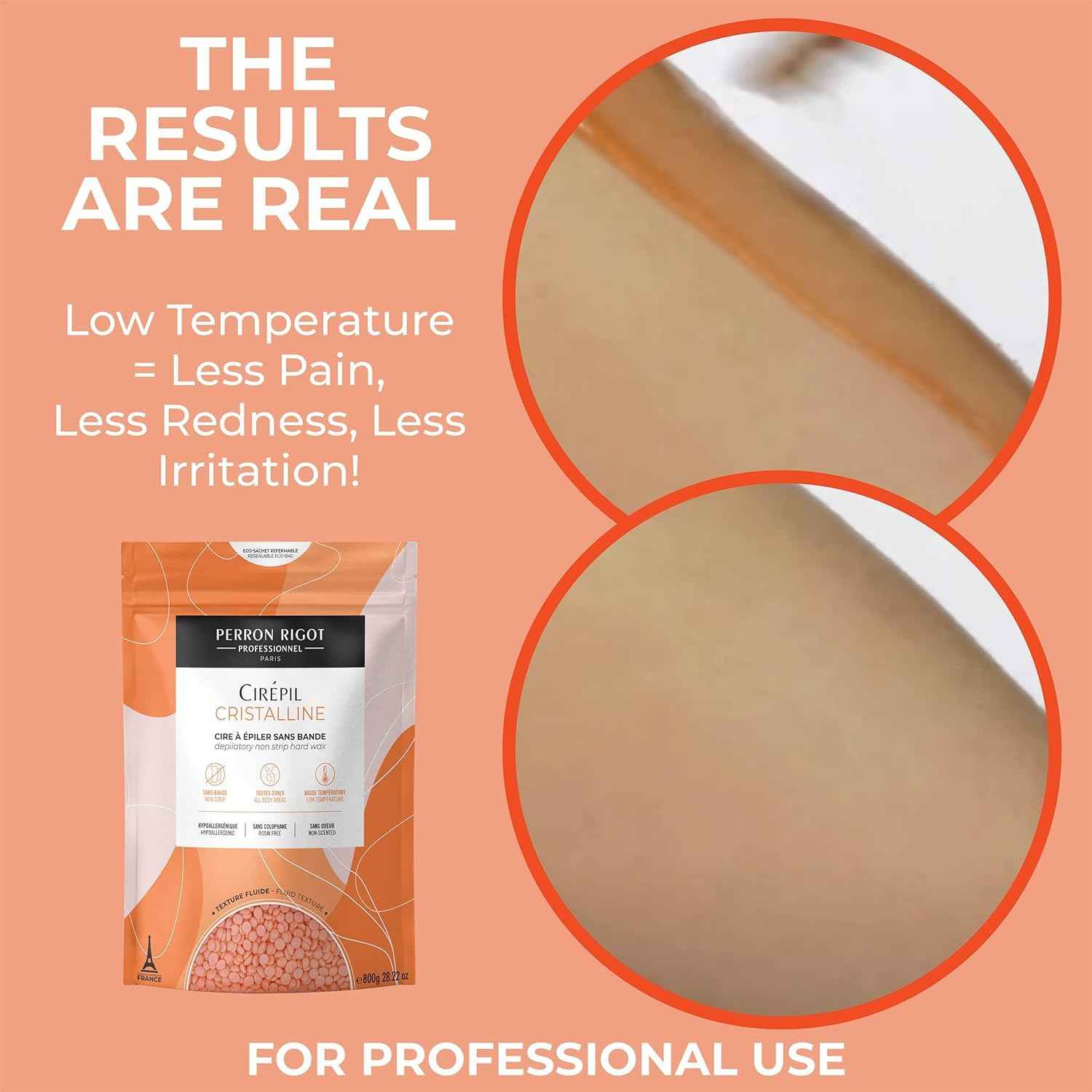 Cirepil - Cristalline - 800g / 28.22 oz Wax Beads Bag - Micro-Crystalline Formula for Sensitive Skin - Rosin-free - Unscented & Gel Texture