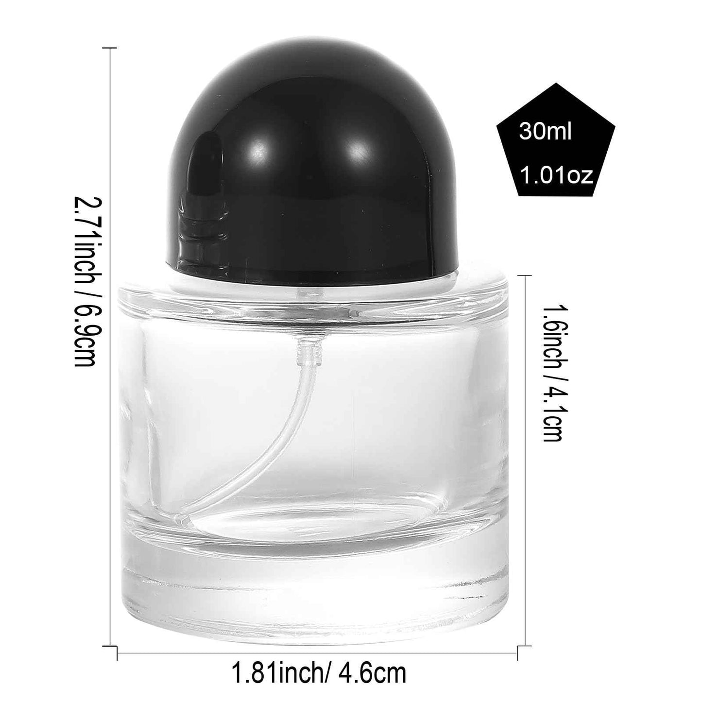 YWG Stone Clear Glass Perfume Atomizer 30ml/1.01oz Round Empty Perfume Spray Bottle,Portable Fragrance Fine Mist Spray Bottle Perfume Dispenser for Travel 2Pack