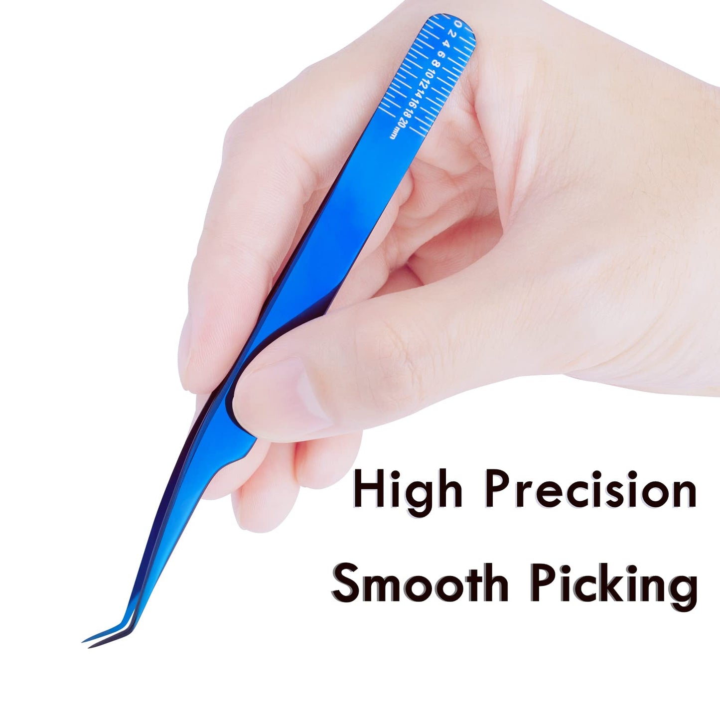 Volume Tweezers Eyelash Extensions Neat Volume Lash Tweezers 2 Pcs L & C Shape High Precesion Eyelash Tweezer For 0.03~0.25mm Lashes Mega Volume & Hybrid & Classic Lash