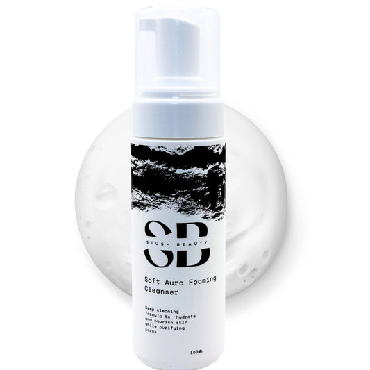 Stush Beauty Soft Aura Foaming Cleanser, Gentle Vegan Face Wash with Rose Water + Chamomile + Lactic Acid, Hydrating for Sensitive Skin & All Skin Types, Sulfate Free, Non-Drying