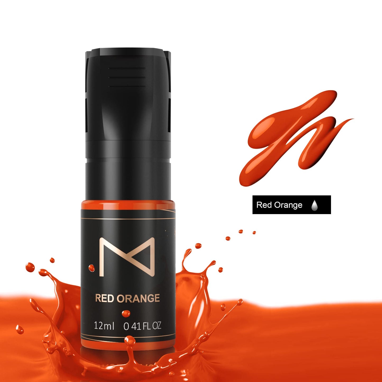 M Cosmetic LIQUID Pigment For Eyebrows Powder Brows Nano Brows Machine Use - Medical Grade - No Mixing - For Professionals Only -12ml (Red Orange)