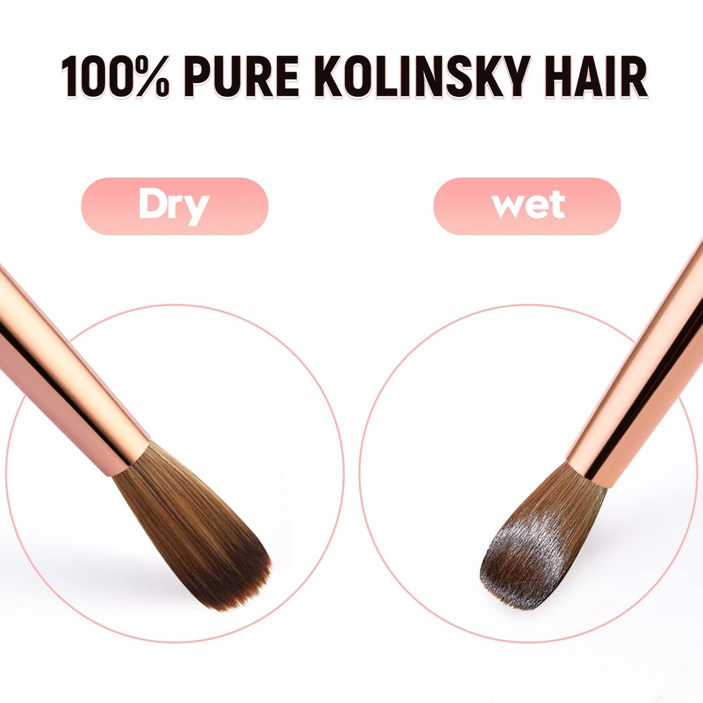 Kolinsky Acrylic Nail Brushes Nail Art Brush for Acrylic Application Acrylic Powder Nail Brush Manicure Tool for DIY Home Salon Size 10