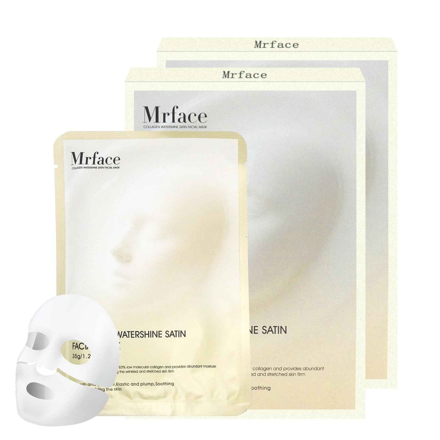 Mrface Night Collagen Hydrogel Facial Mask, Which can Create Glass Glossy Skin, Reduce Acne, Shrink Pores and Tighten-Enhance Elasticity, Moisturize and Moisturize Korean Facial Mask 2pack 35g x 10ea