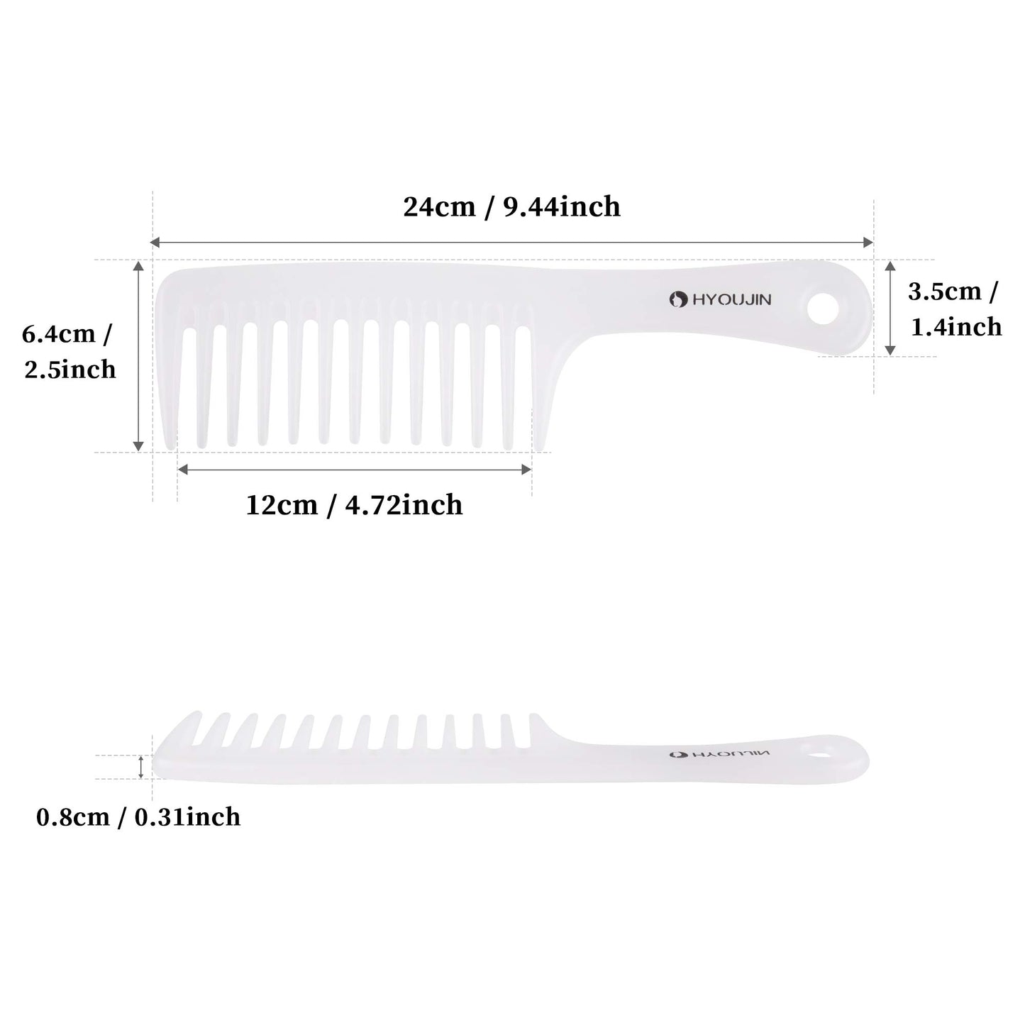 HYOUJIN Wide Tooth Combs For Women Comb Detangler Thick Comb Large Combs For Hair Combs For Curly Hair