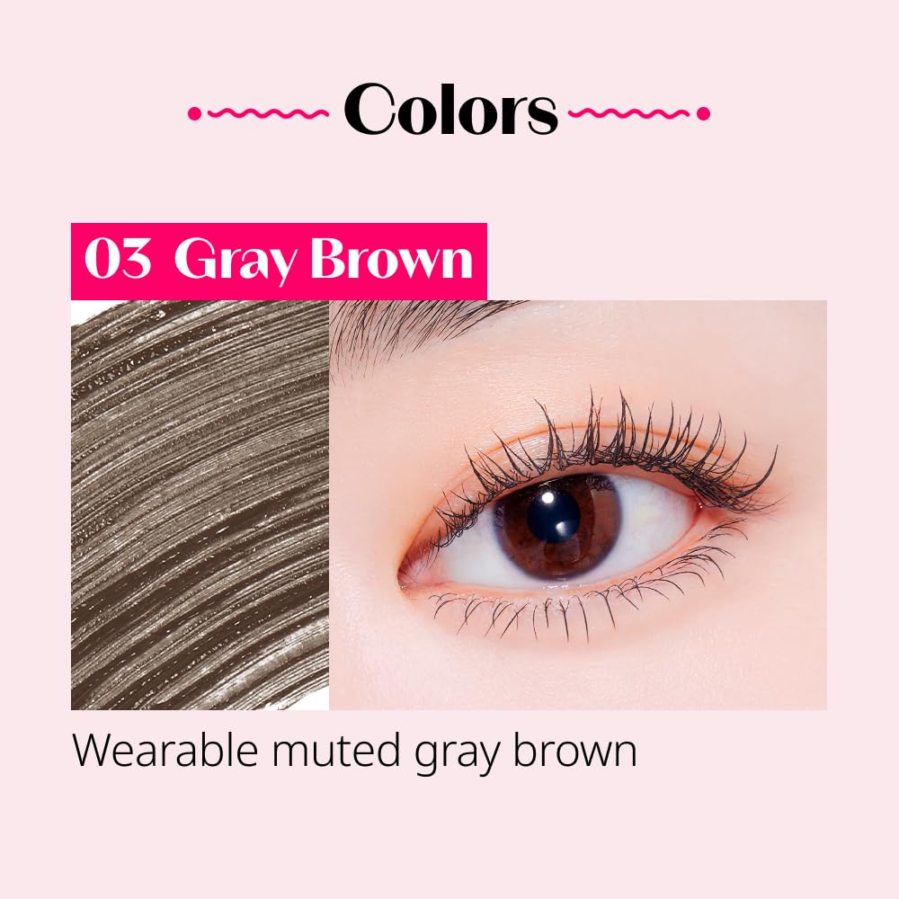 ETUDE (1+1) Curl Fix Mascara Set #Grey Brown (23AD) | A curl fix mascara that keeps fine eyelashes powerfully curled up for 24 hours by ETUDE's own Curl 24H Technology