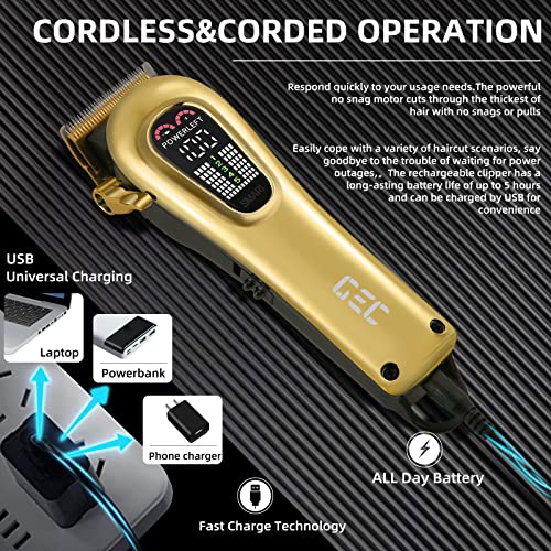 GEC Smart Hair Clipper for Men - Rechargeable, Low Noise, 5 Modes