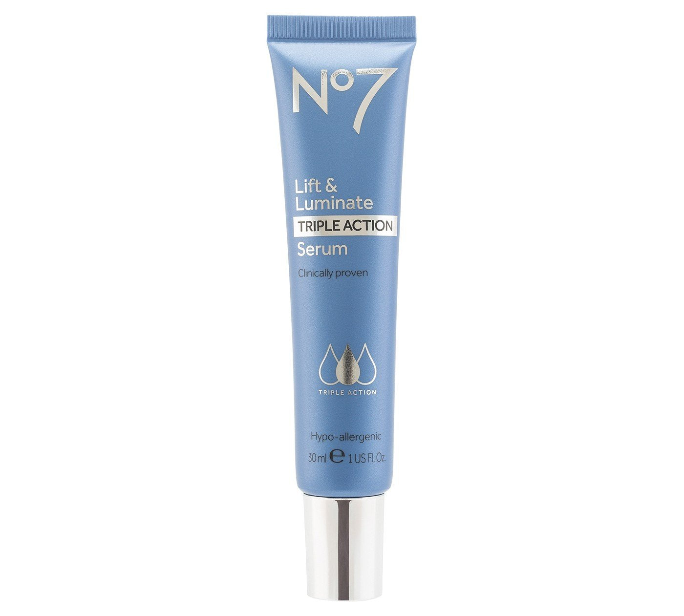 No7 Lift & Luminate Triple Action Face Serum - Collagen Peptide Anti Wrinkle Serum + Brightening Emblica & Vitamin C Face Serum + Pro Retinol Skin Firming Hyaluronic Acid & Hibiscus (30ml)