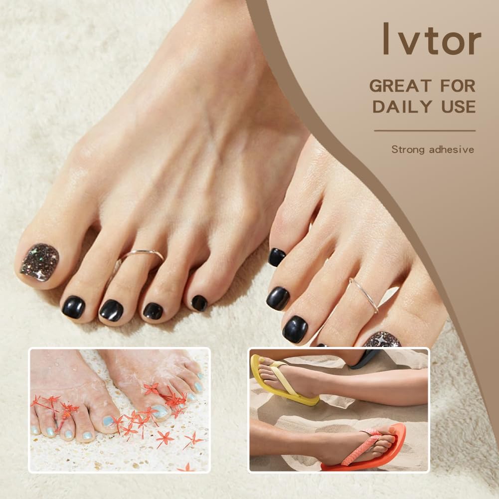 Ivtor Invisible Nail Adhesive Tabs, Waterproof Nail Sticker, Jelly Double-Sided Adhesive for Press On Nails, 10 Sheets 240PCS Nail Glue for Toenail