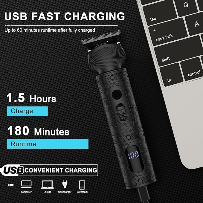 Scttomon 7-in-1 Beard Trimmer Kit for Men - T-Blade, Cordless