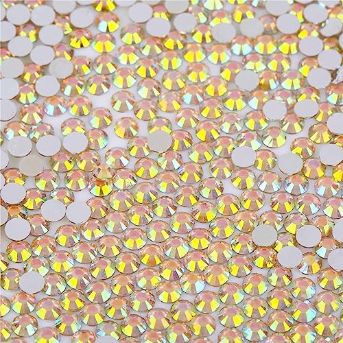 3000 Pieces SS12 3mm Flatback AB Rhinestones Clear Glass Round Gems Crystals for Nail Art DIY Crafts Clothes Shoes Bags （White）