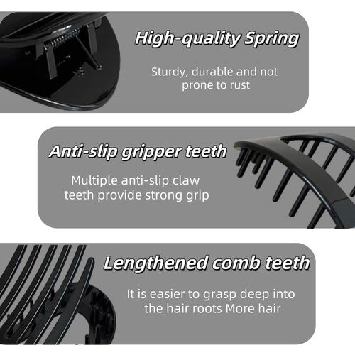 Flat Claw Clips for Women – 4 Pack Flat Hair Clips for Women Thick Hair & Thin Hair, Large Non-Slip Flat Hair Clips for Ponytails, No Bend Flat Claw Clip Set (Neutral Matte Colors)