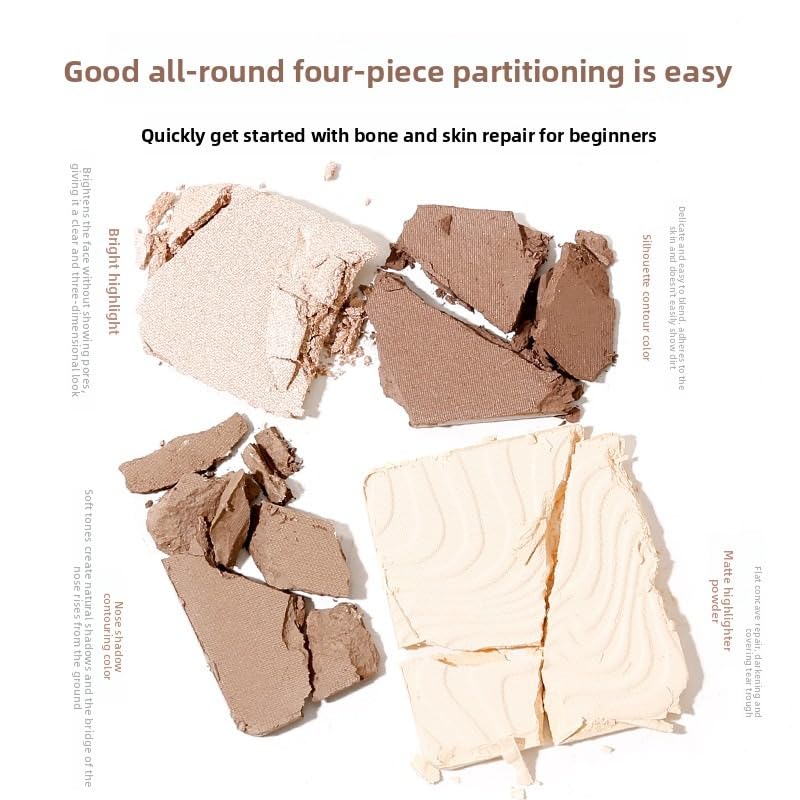 Highlight & Contour Palette - Matte & Shimmer Face Sculpting Powder